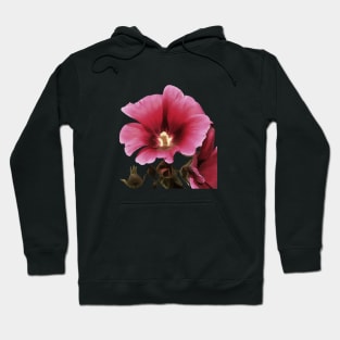 Heavenly Pink Hollyhock Malva Flower Cut Out Hoodie